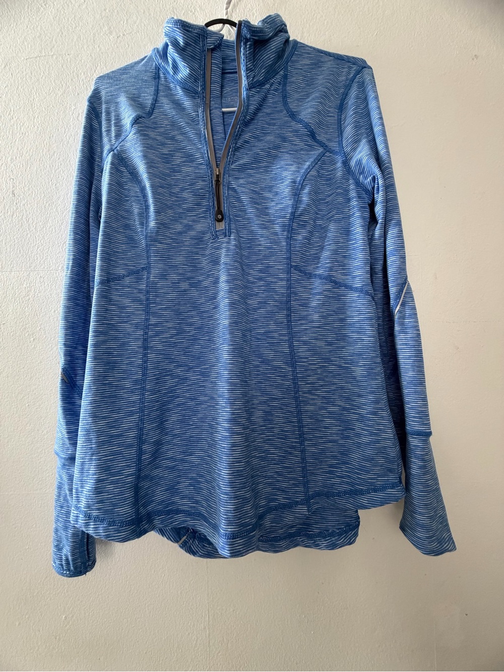 Tangerine Blue Space-Dye Quarter Zip Turtleneck Sweater